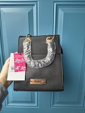 Trina Turk Black Shoulder Bag with Gold Hardware